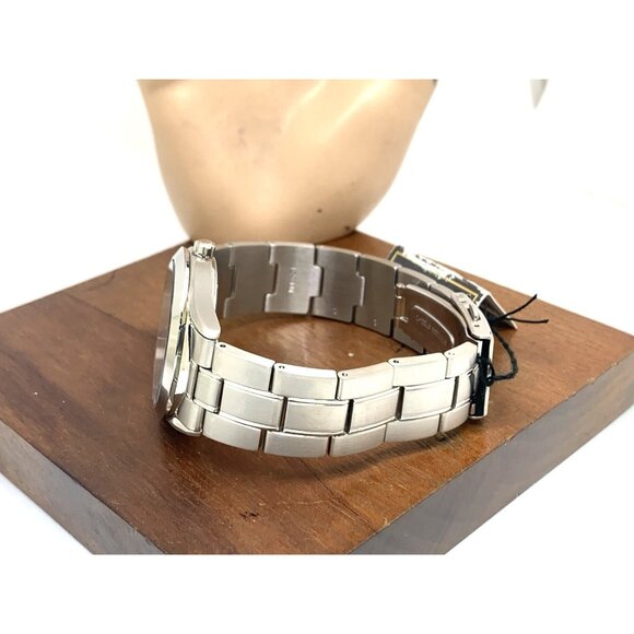 Seiko Men's Watch SUR361 Quartz Black Dial Day Date Silver Stainless Steel 37mm - Picture 10 of 15